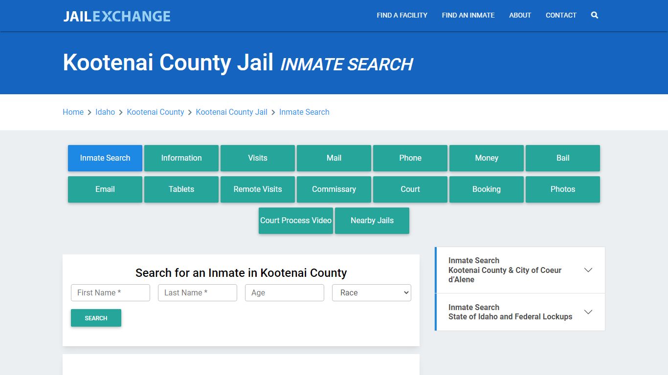 Kootenai County Jail, ID Inmate Search: Roster & Mugshots