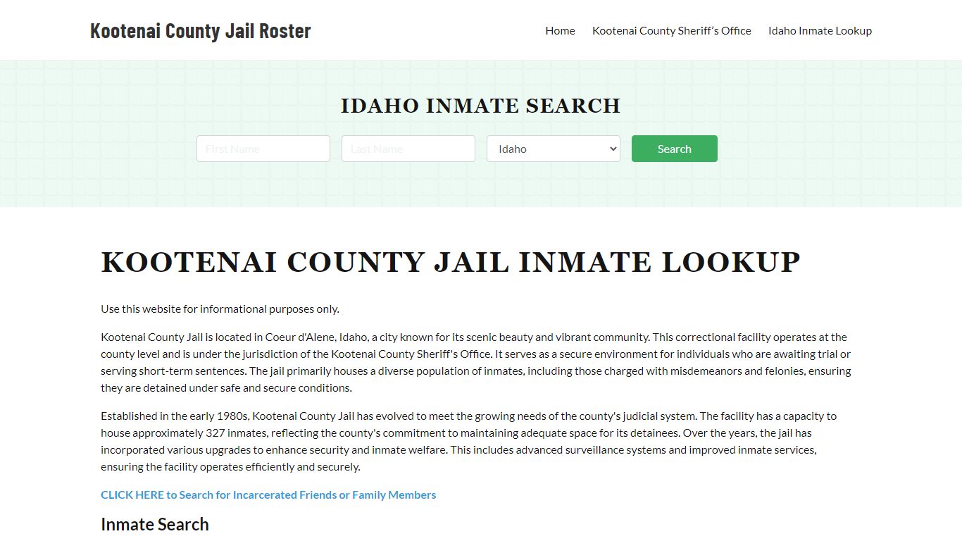 Kootenai County Jail Roster Lookup, ID, Inmate Search